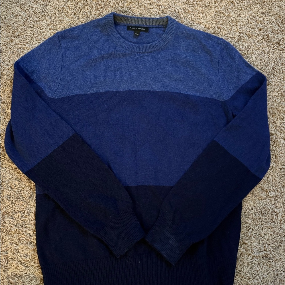 Banana Republic Men's Multi-Blue Crewneck Sweater